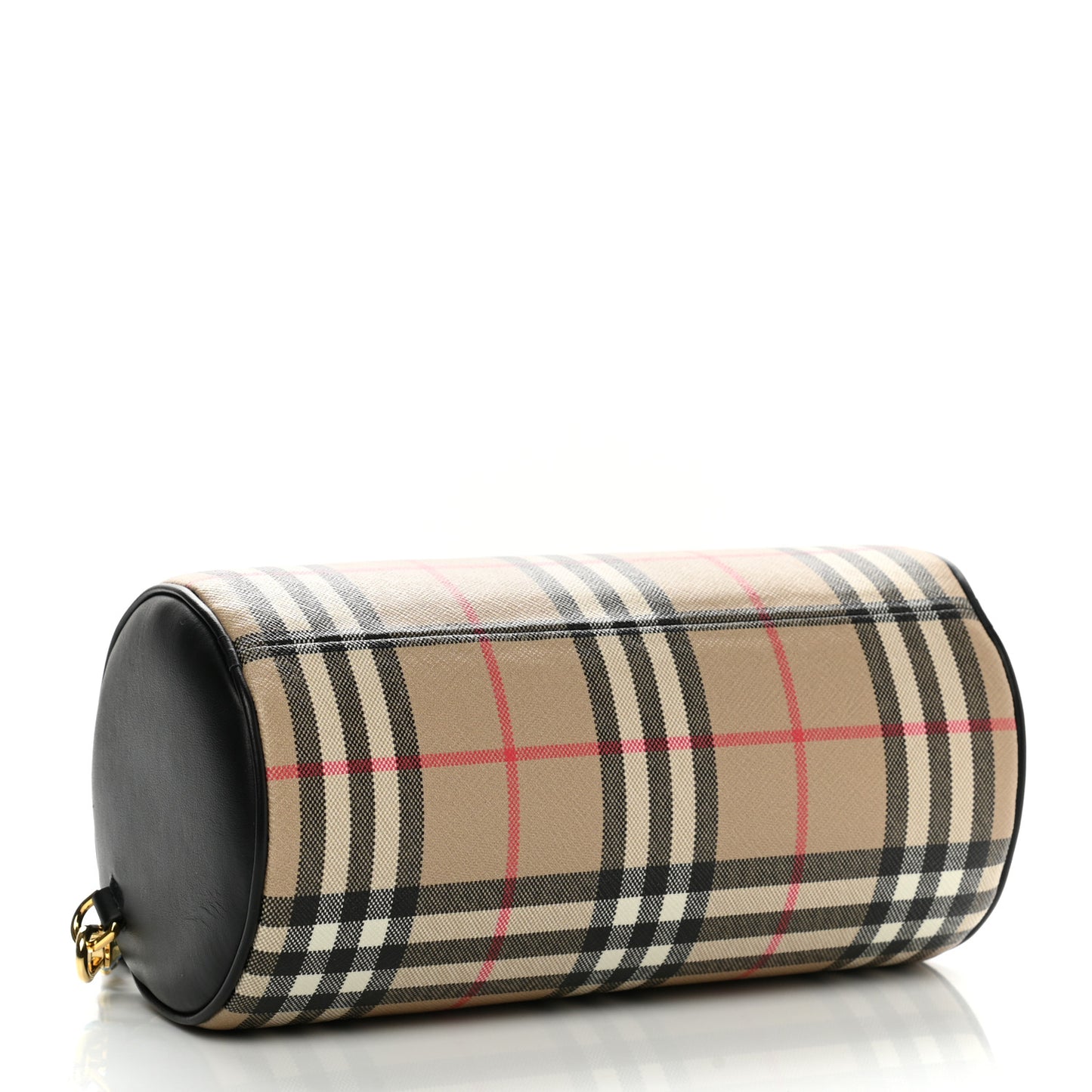 Vintage Check Calfskin Barrel Bag Beige Black