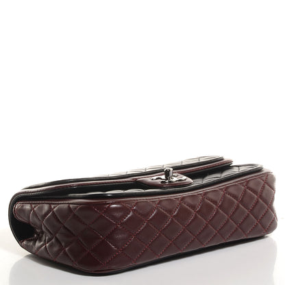 Chanel Lambskin Quilted Classic Twist Flap Bag Black Bordeaux 4 of 9