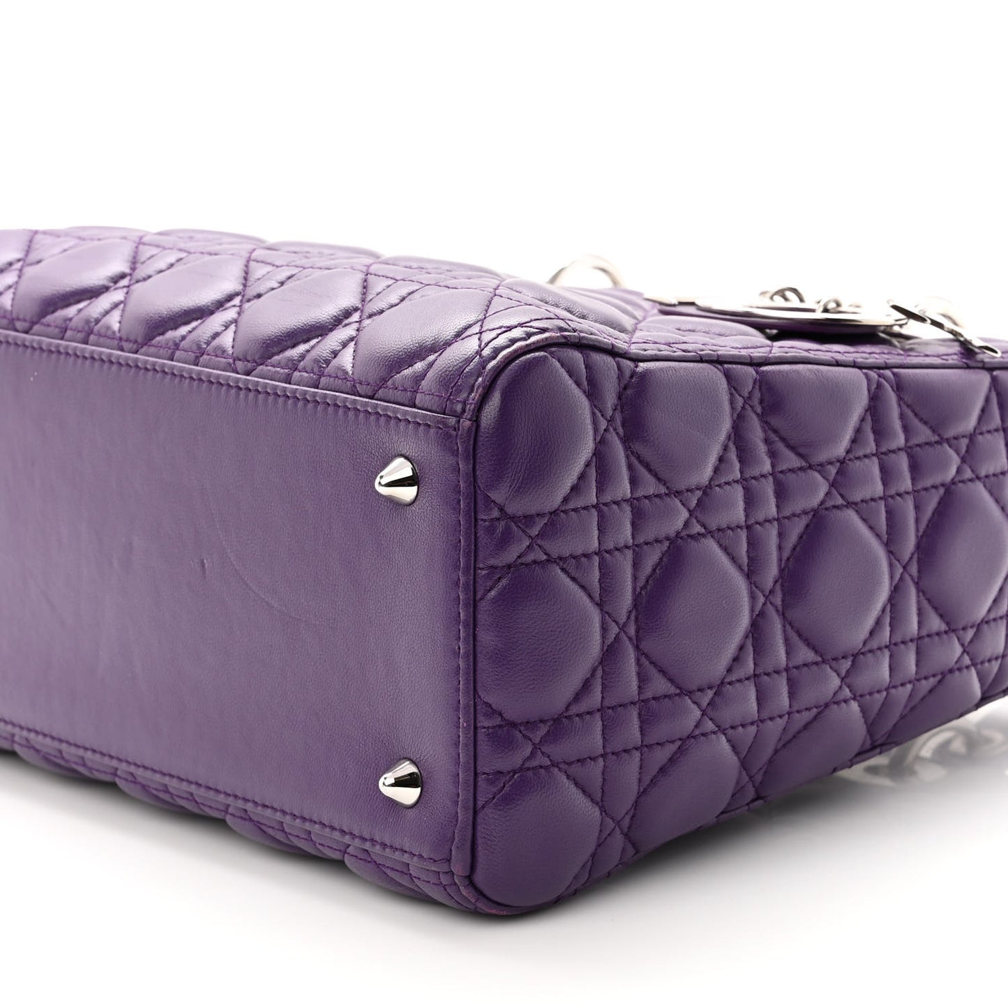 Lambskin Cannage Medium Lady Dior Purple