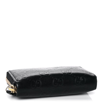 Gucci Guccissima Zip Around Card Case Black 4 of 12