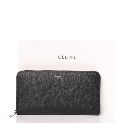 Celine Grained Calfskin Large Zip Around Multifunction Wallet Black 8 of 8