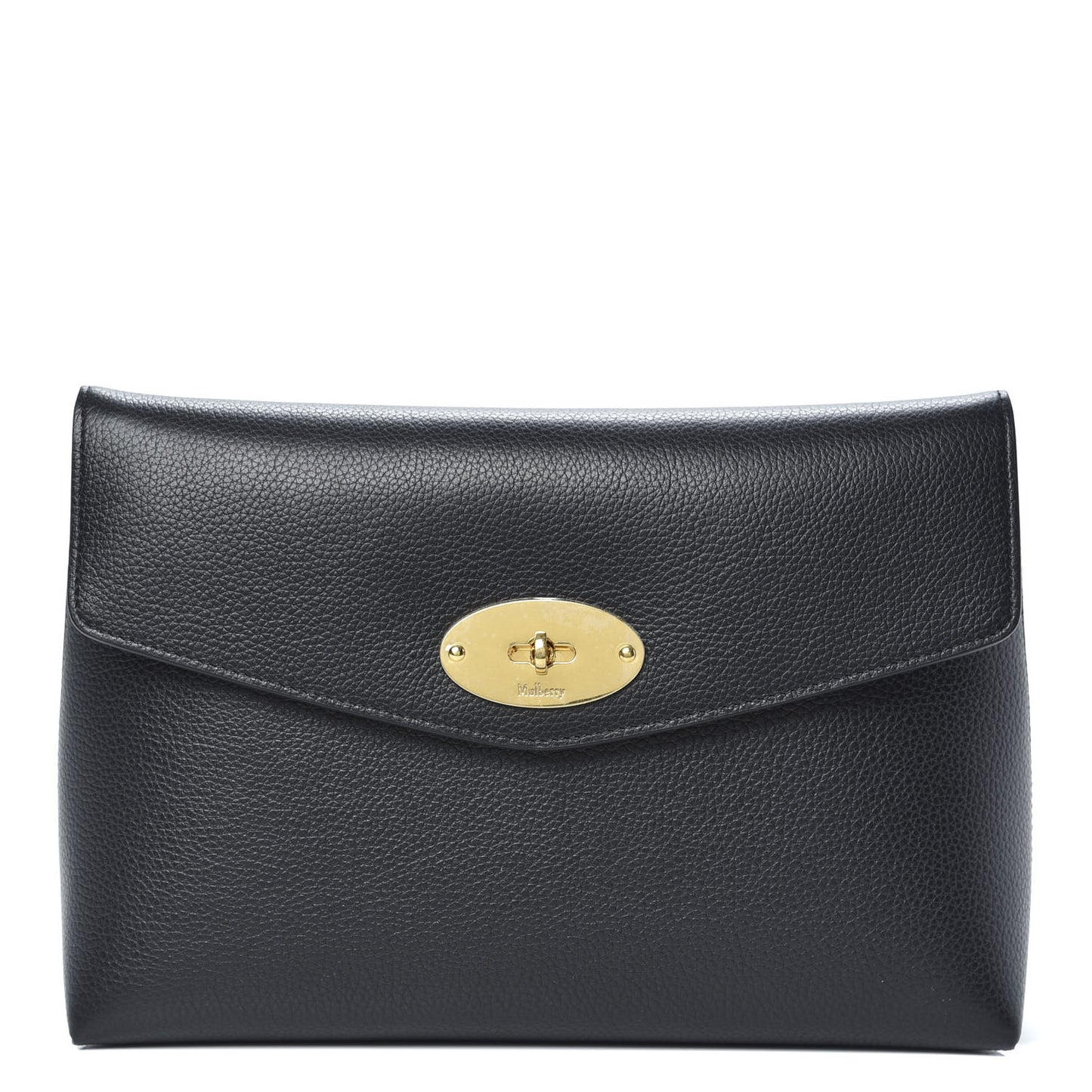 Classic Grain Calfskin Large Darley Cosmetic Pouch Black