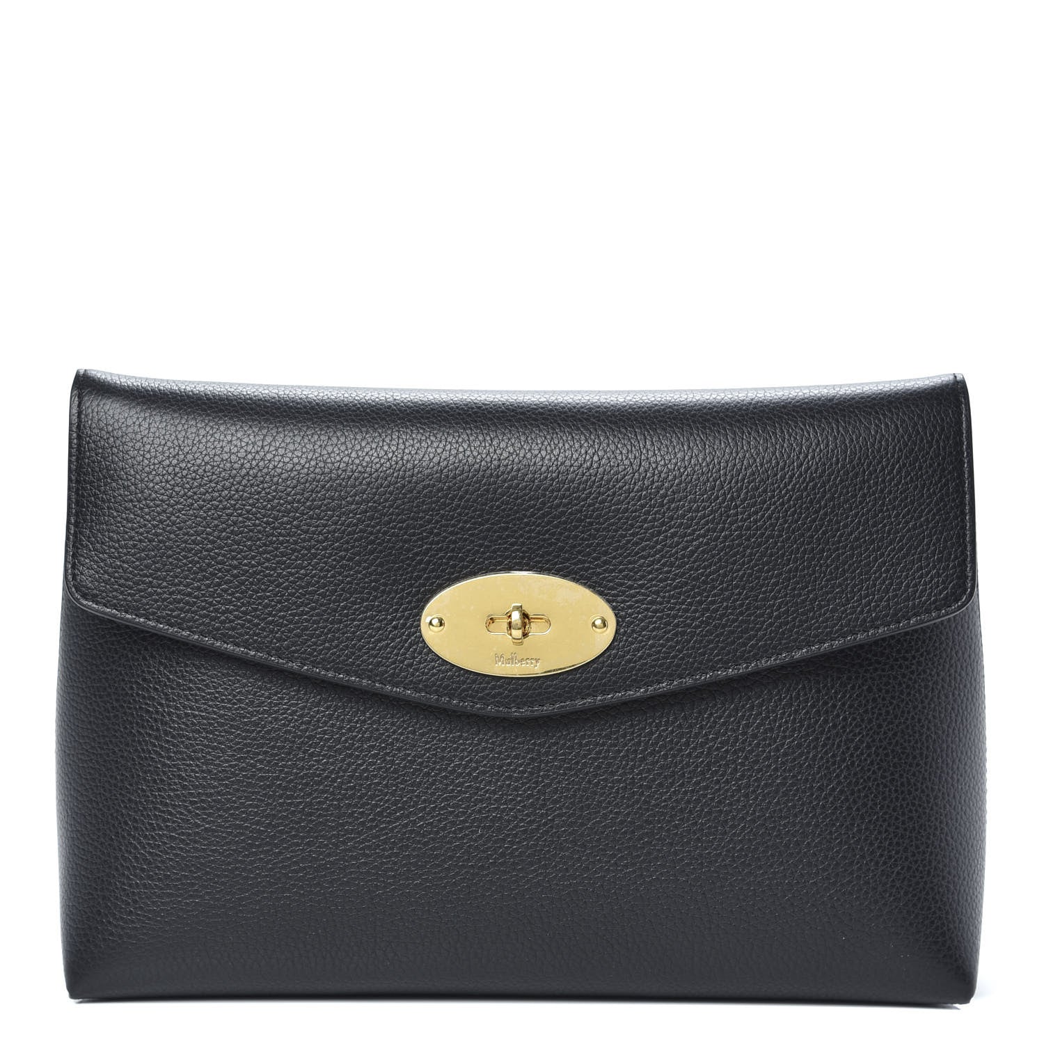 Mulberry Classic Grain Calfskin Large Darley Cosmetic Pouch Black 1 of 8