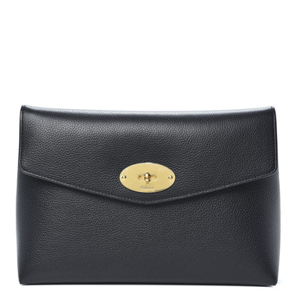 Mulberry Classic Grain Calfskin Large Darley Cosmetic Pouch Black 1 of 8