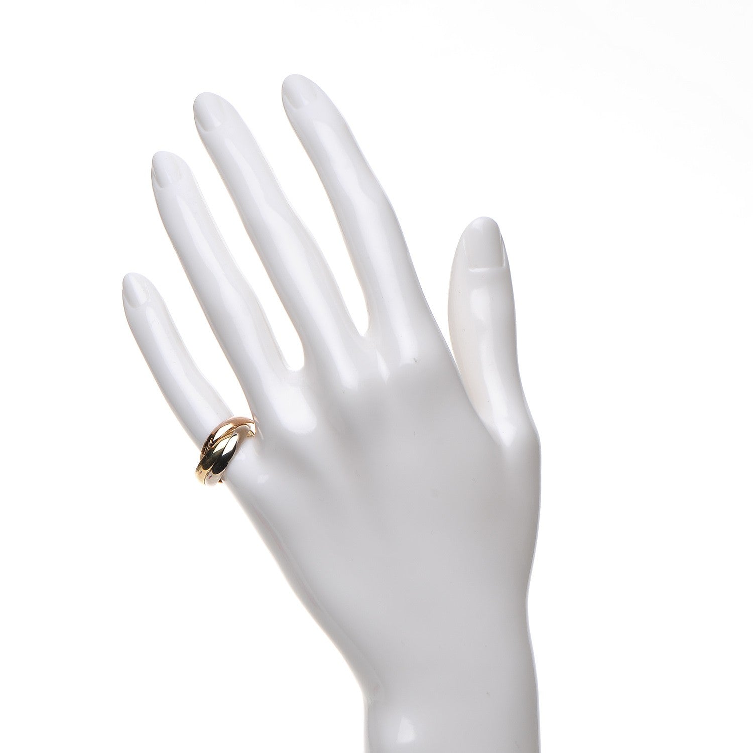 Cartier 18K Pink Yellow White Gold Small Trinity Ring 49 4.75 2 of 7