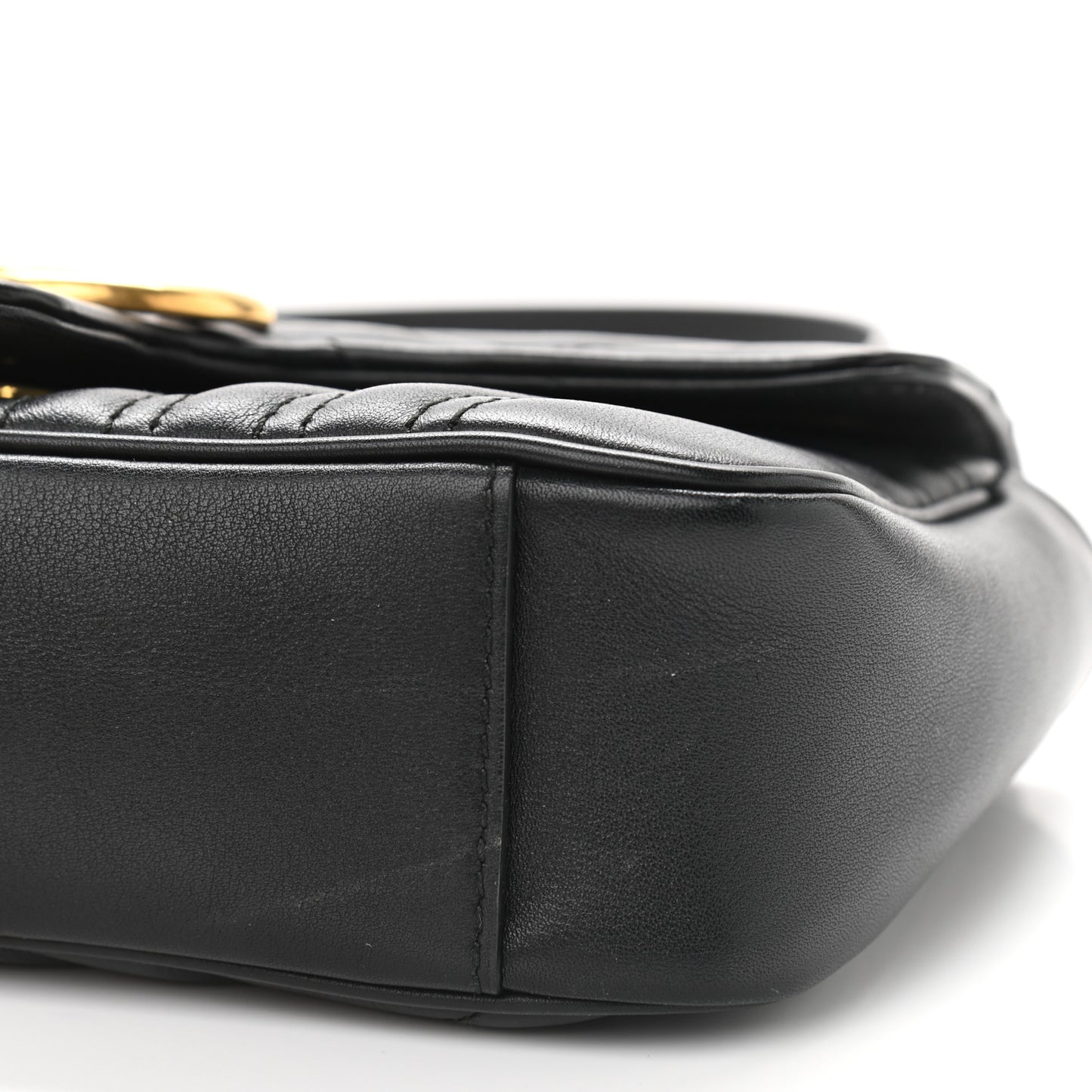 Calfskin Matelasse Mini GG Marmont Shoulder Bag Black