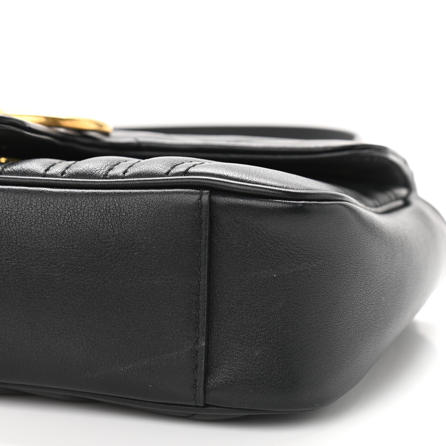Gucci Calfskin Matelasse Mini GG Marmont Shoulder Bag Black 9 of 11