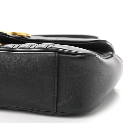 Gucci Calfskin Matelasse Mini GG Marmont Shoulder Bag Black 9 of 11