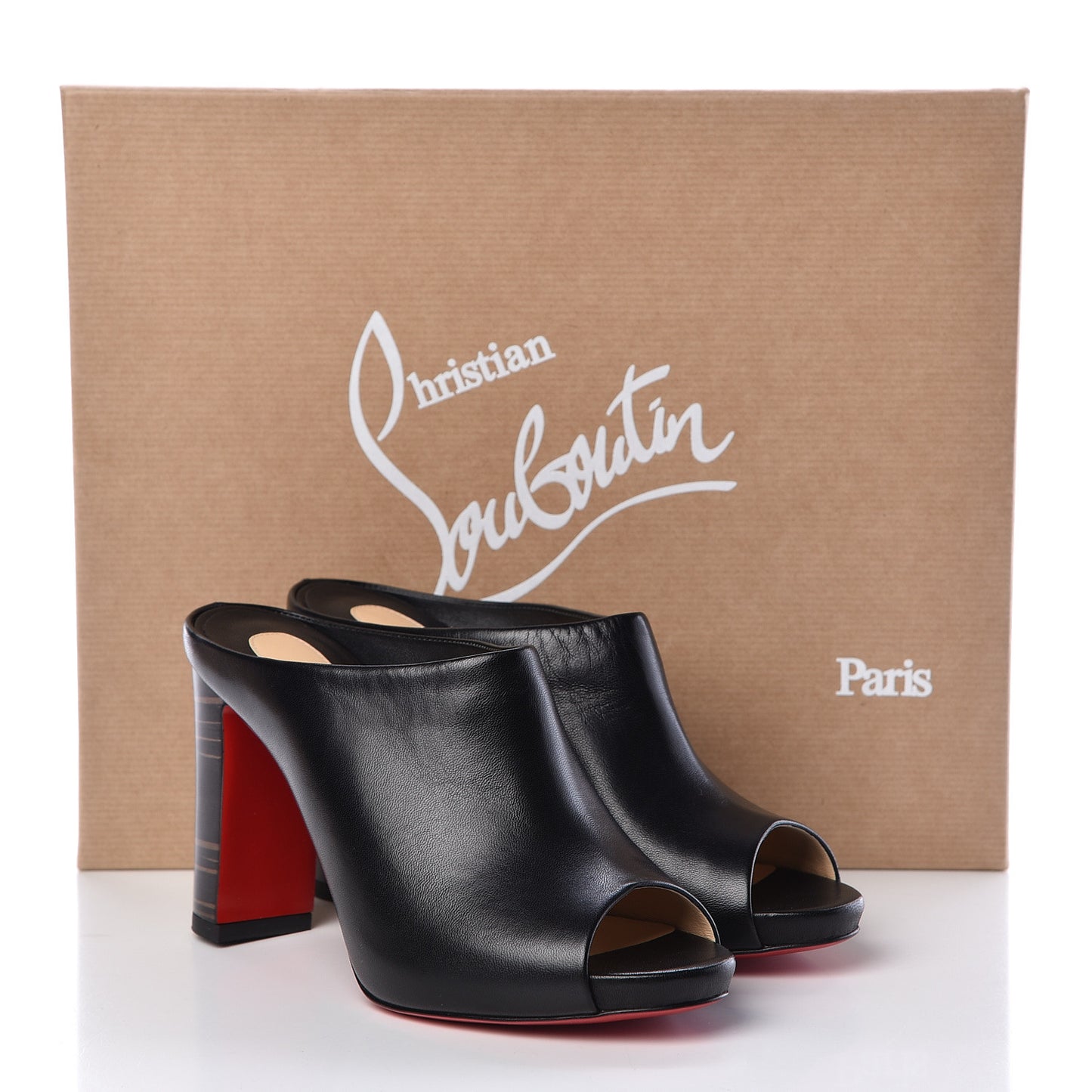 Nappa Corinthe 100 Peep Toe Mule 35.5 Black