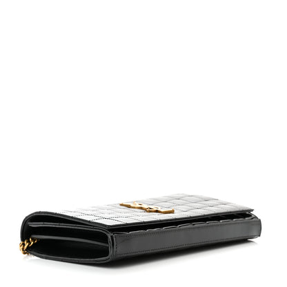 Saint Laurent Patent Carre Quilted Cassandre Chain Wallet Black 4 of 10