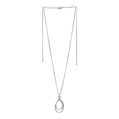 David Yurman Sterling Silver Diamond Continuance Pendant Necklace 3 of 4