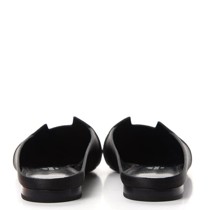 Hermes Satin Suede Goatskin Crystal Roxane Mules 37 Black 7 of 10
