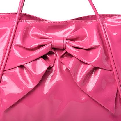 Valentino Garavani Patent Lacca Bow Tote Pop Fuxia 11 of 12