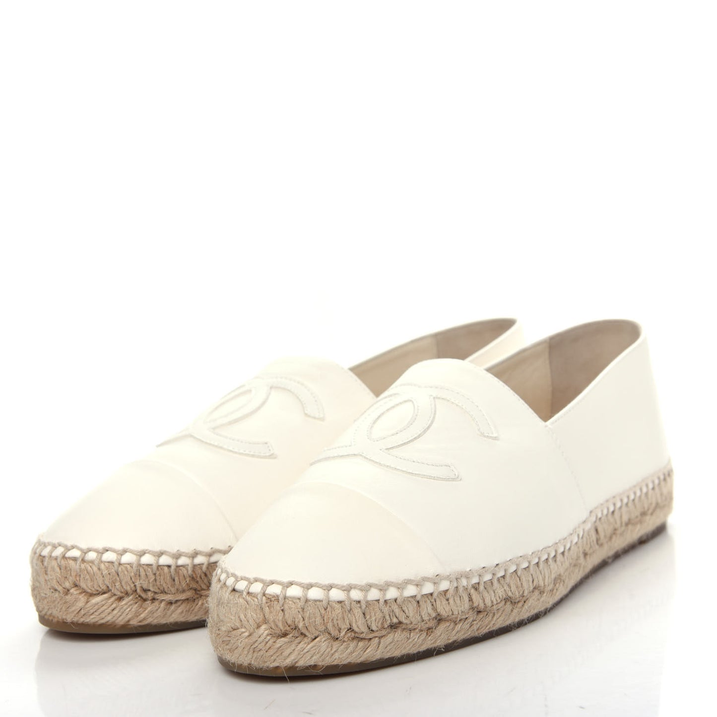 Lambskin CC Espadrilles 40 White
