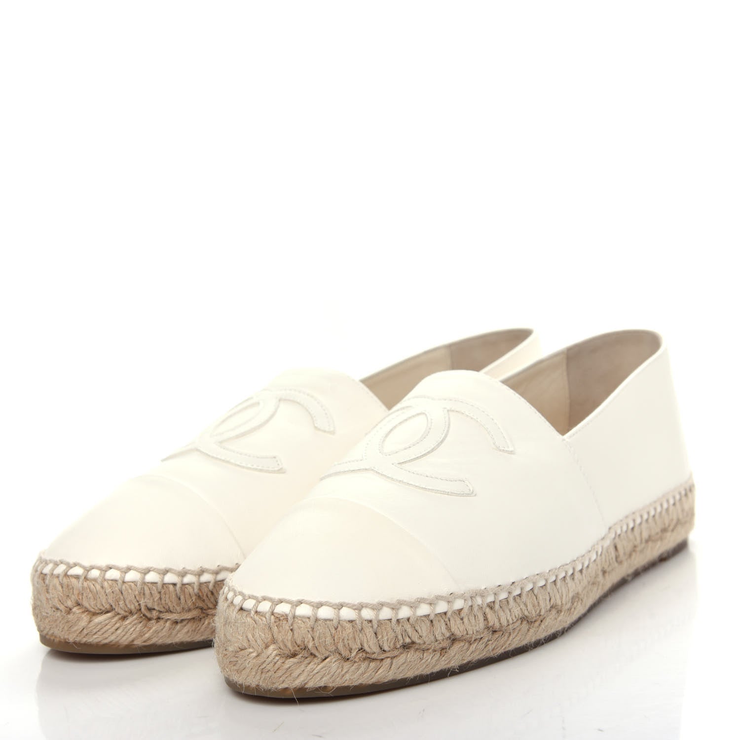 Chanel Lambskin CC Espadrilles 40 White 3 of 13