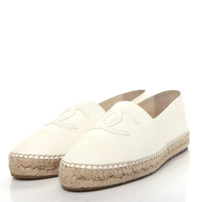Chanel Lambskin CC Espadrilles 40 White 3 of 13