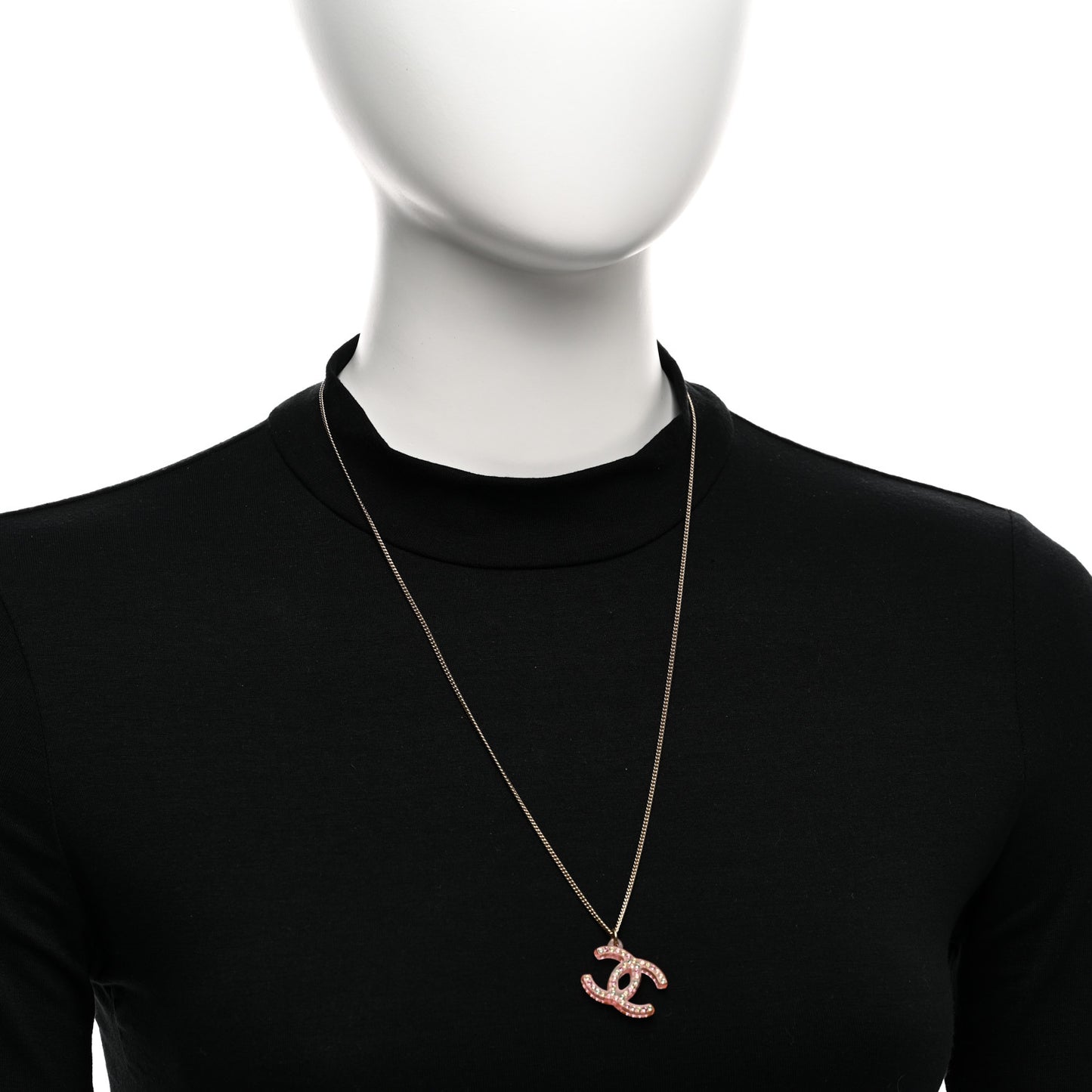 Translucent Resin Crystal CC Necklace Pink Multicolor