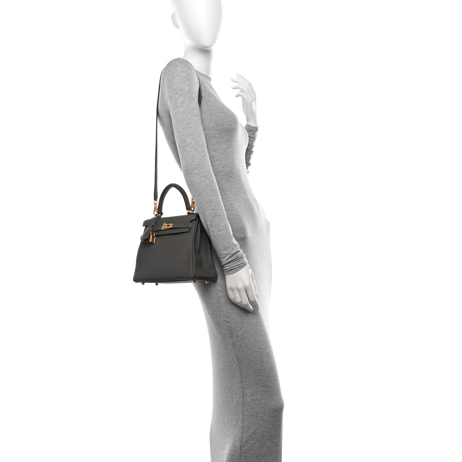 Hermes Togo Kelly Retourne 25 Gris Meyer 2 of 10