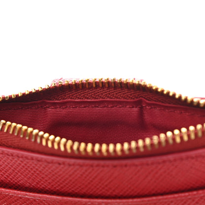 Prada Saffiano Metal Card Holder Fuoco Peonia 9 of 12