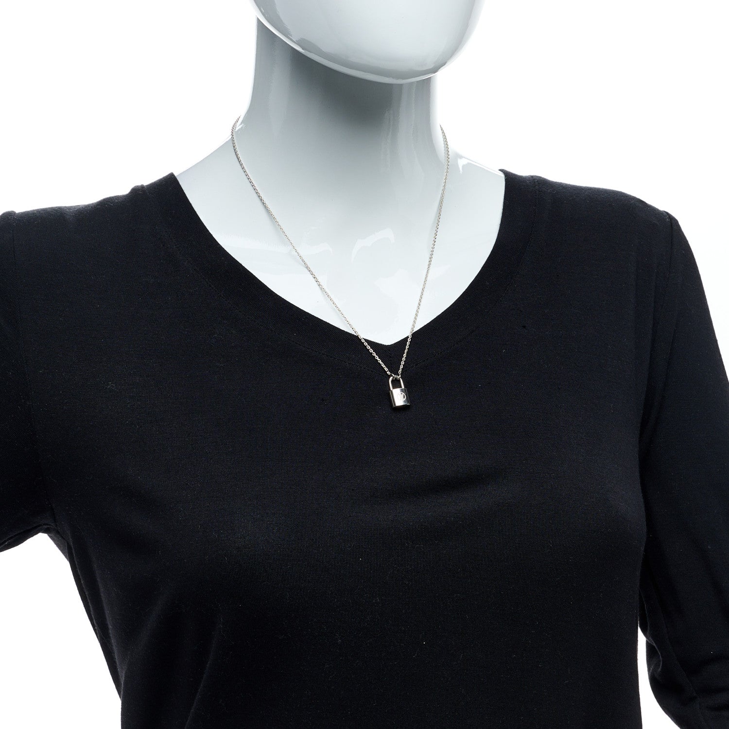 Louis Vuitton Sterling Silver Lockit Necklace 3 of 5