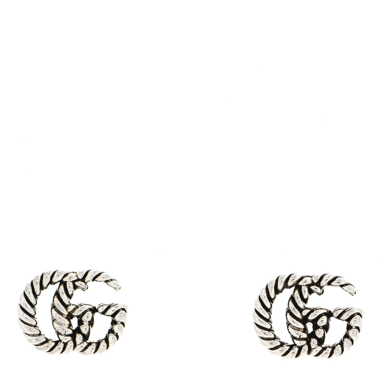 Gucci Sterling Silver Torchon Double G Earrings 1 of 6