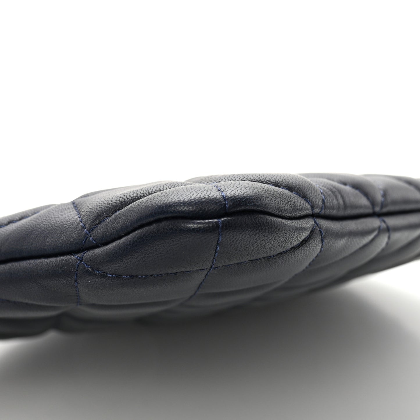 Lambskin Quilted Medium Cosmetic Case Navy Blue