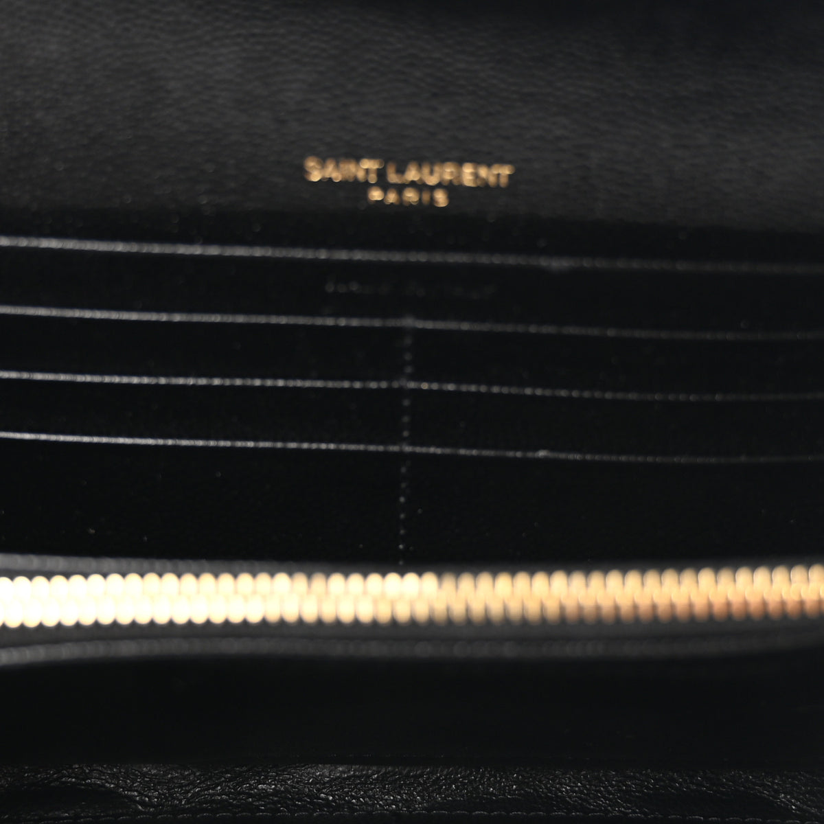 Saint Laurent Grain De Poudre Matelasse Chevron Monogram Flap Wallet Black 5 of 7