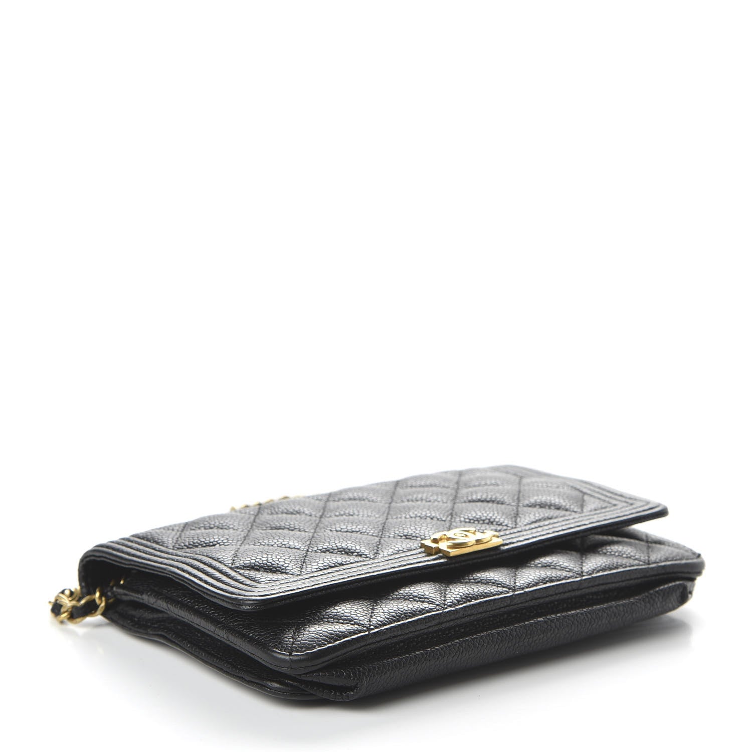 Chanel Caviar Quilted Boy Wallet On Chain WOC Black 4 of 11