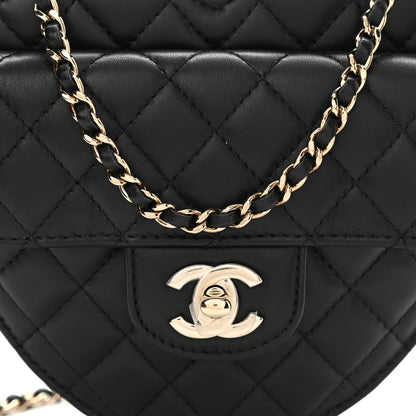 Chanel Lambskin Quilted CC In Love Heart Bag Black 8 of 9