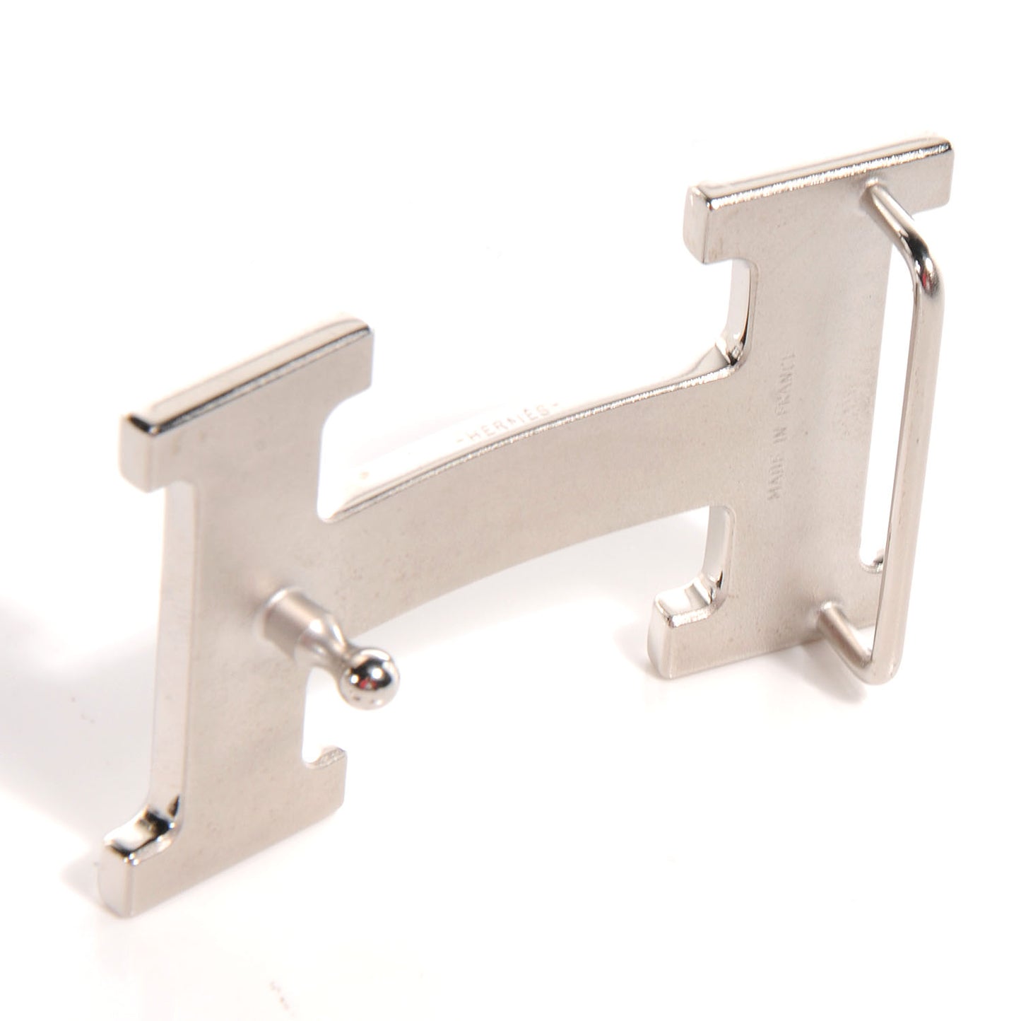 Palladium H Guilloche Belt Buckle Silver