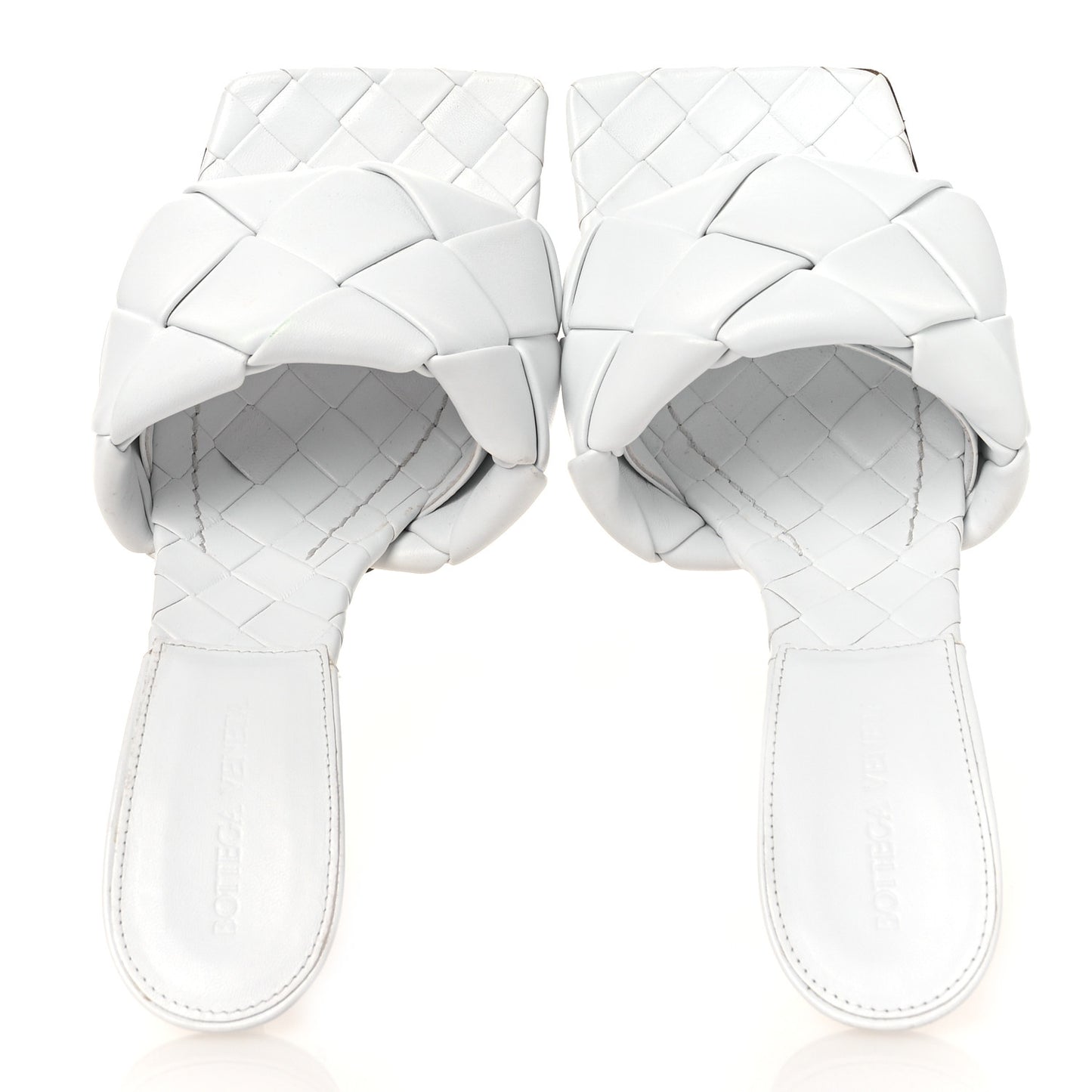 Nappa Maxi Intrecciato Lido 90mm Mule Sandals 40 Optic White