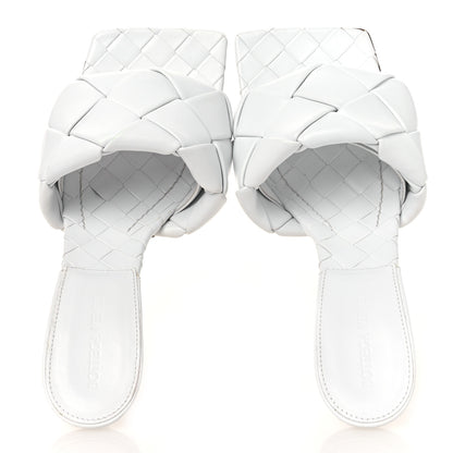 Bottega Veneta Nappa Maxi Intrecciato Lido 90mm Mule Sandals 40 Optic White 2 of 12