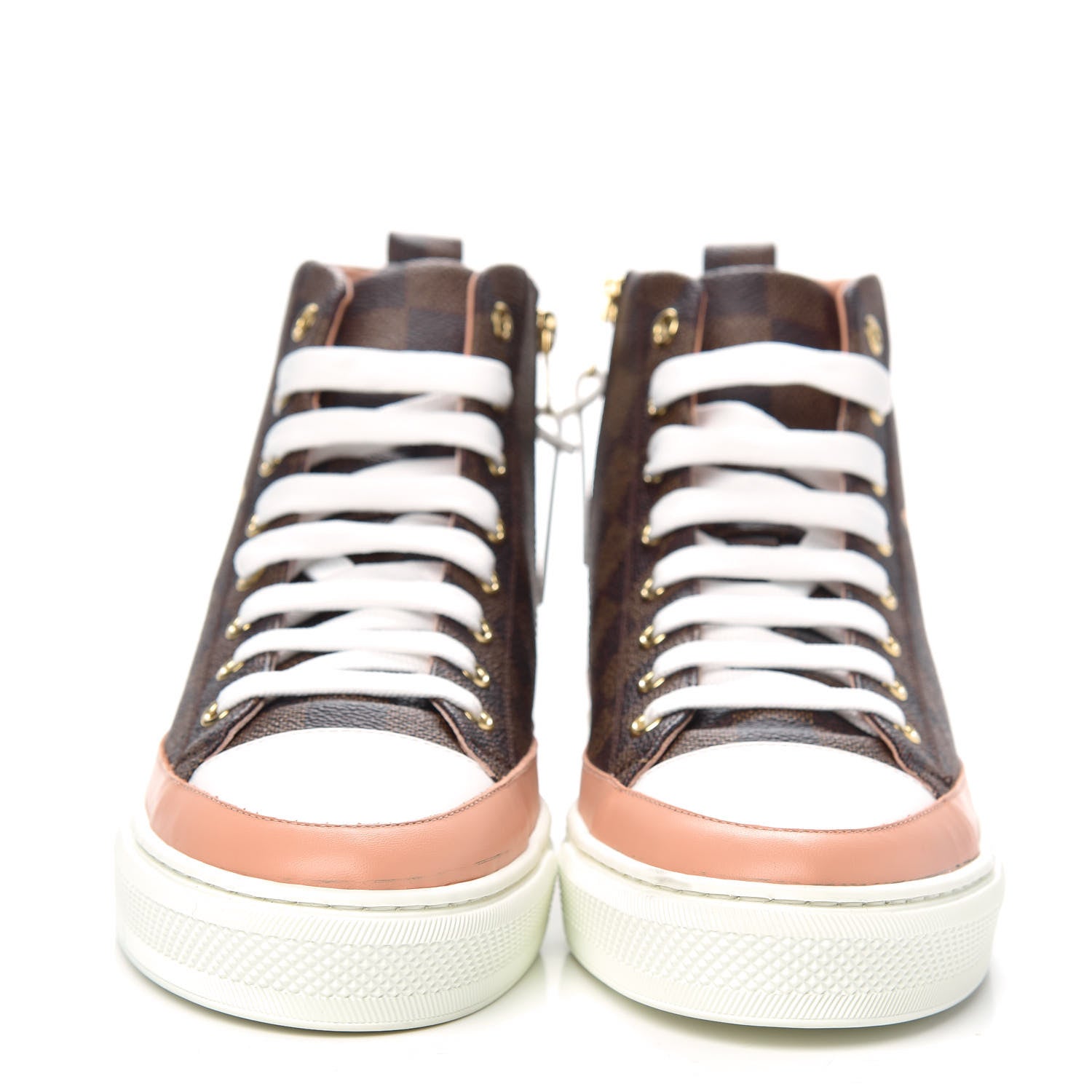 Louis Vuitton Damier Ebene Stellar High Top Sneakers 39 Venus Pink 2 of 7