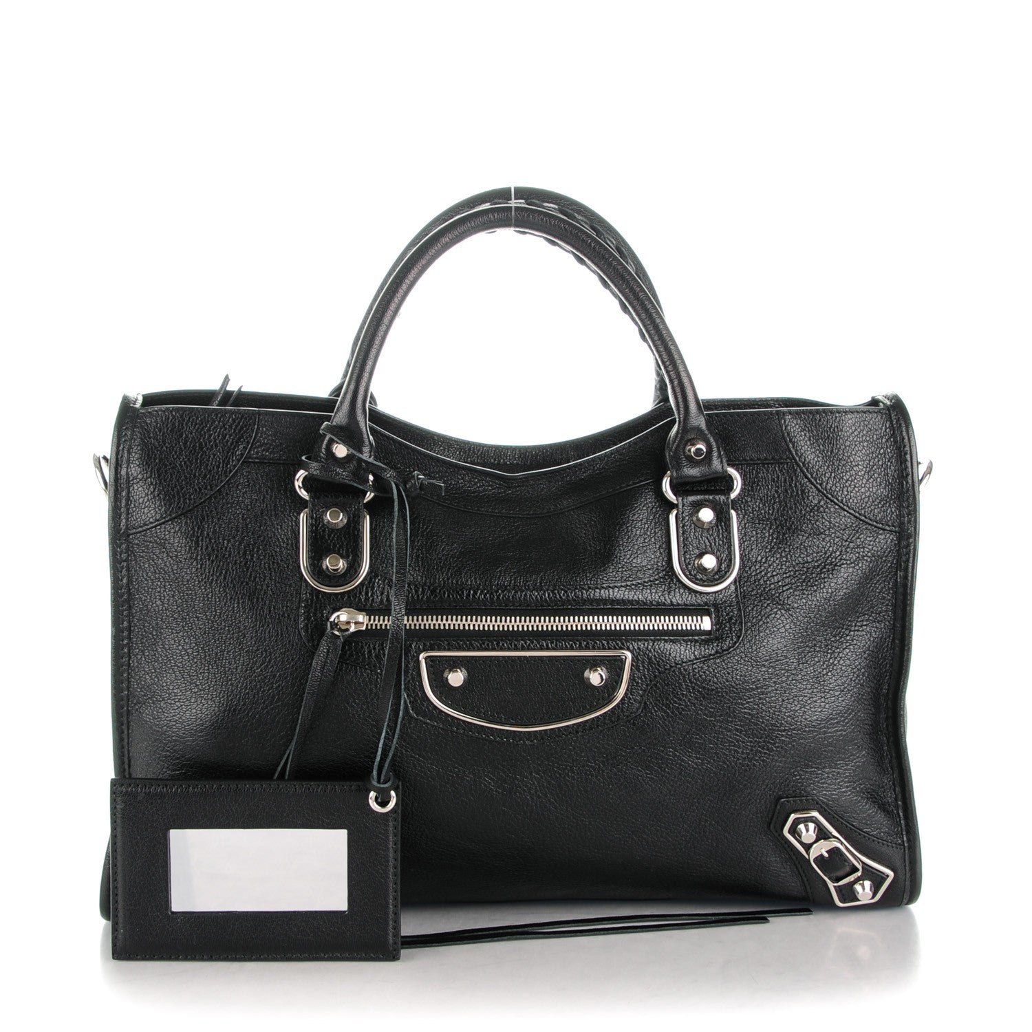 Balenciaga Chevre Silver Metallic Edge Hardware City Black 1 of 8