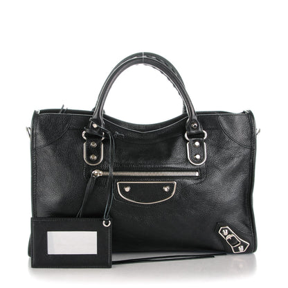Balenciaga Chevre Silver Metallic Edge Hardware City Black 1 of 8