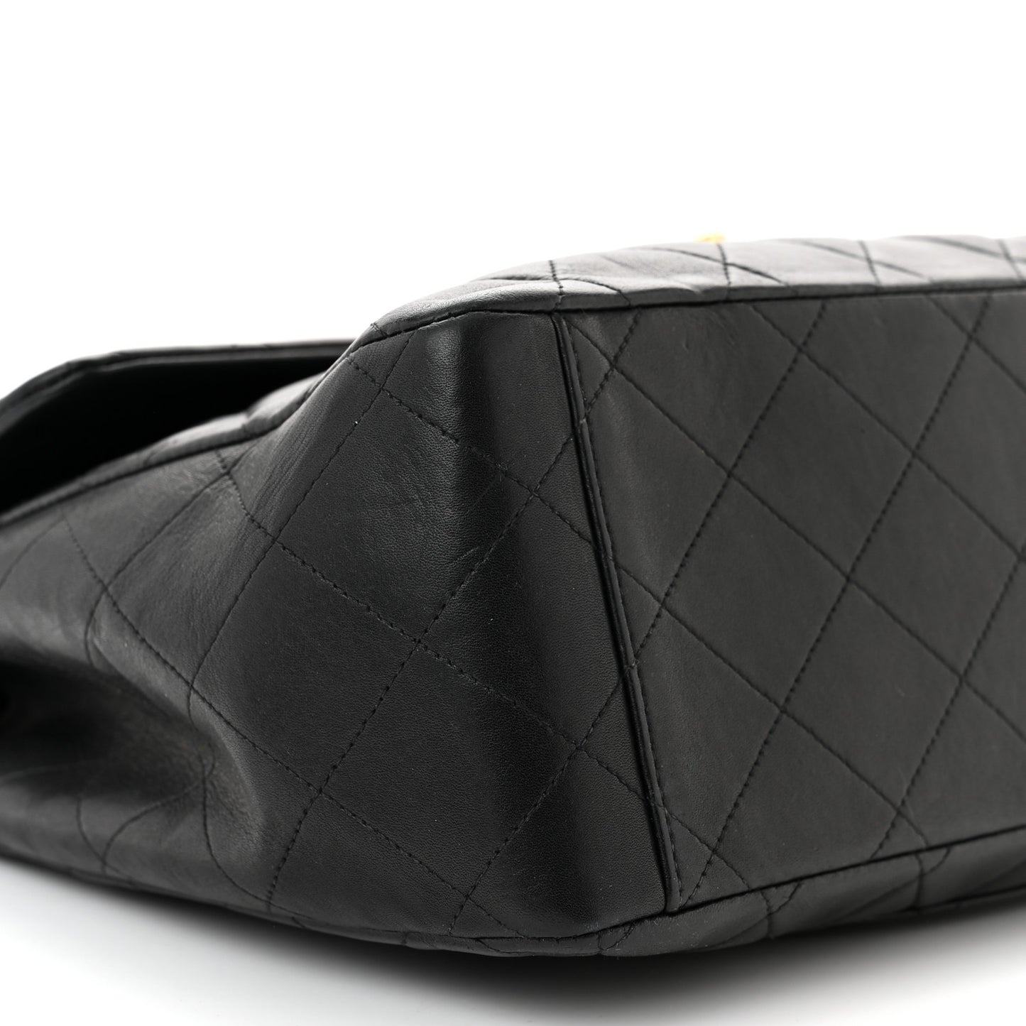 Lambskin Quilted XL Jumbo Single Flap Black