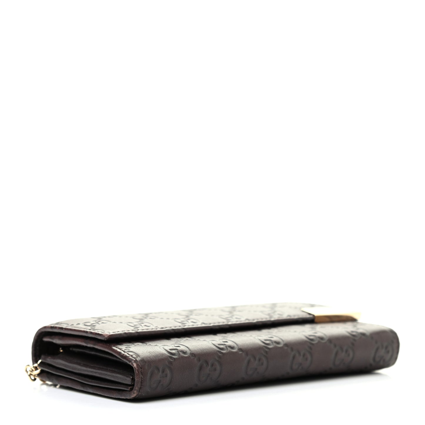 Guccissima Signature Dice Chain Wallet Chocolate