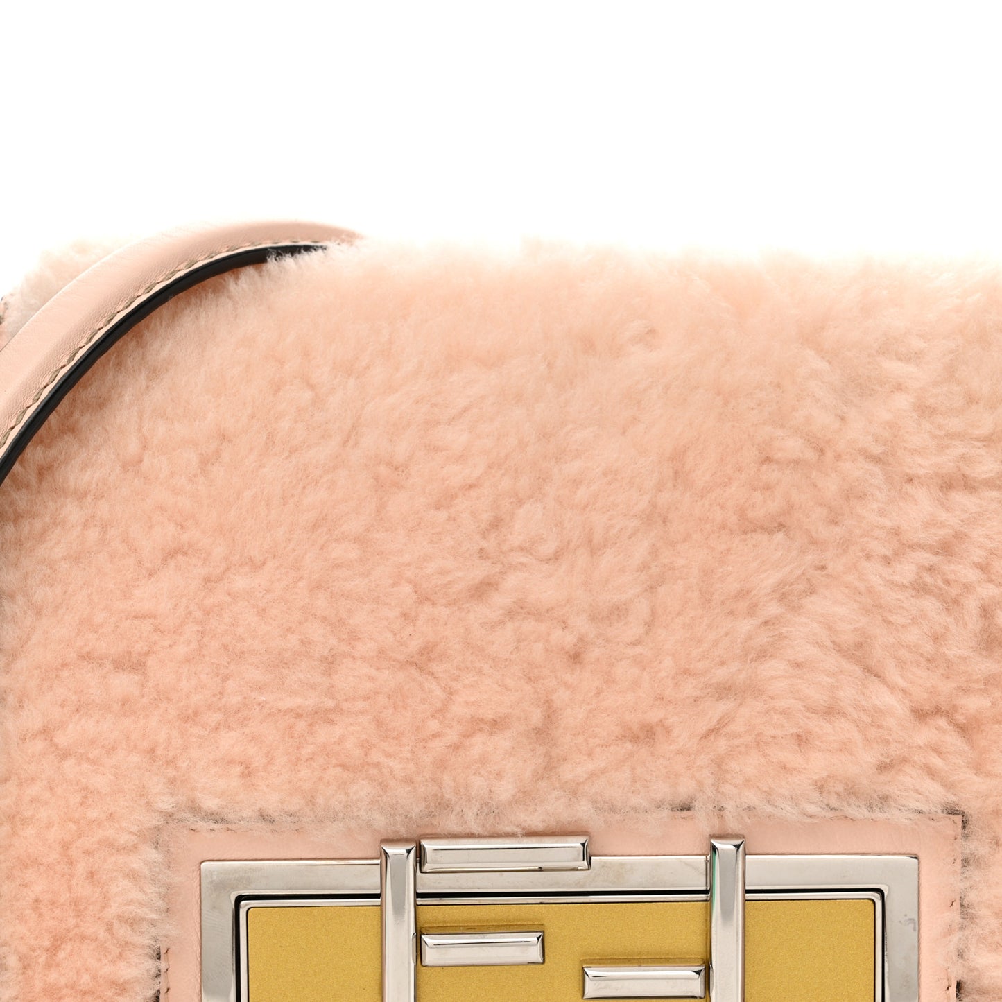 Shearling Vitello Dolce 3Baguette Shoulder Bag Pink