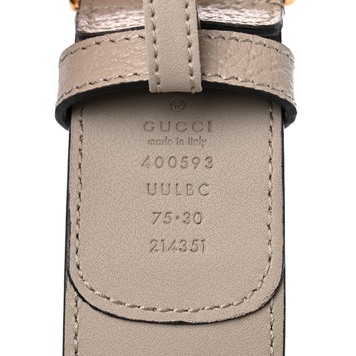 GG Supreme Monogram Textured Calfskin Double G 40mm Belt 75 30 Beige Mystic White Oatmeal