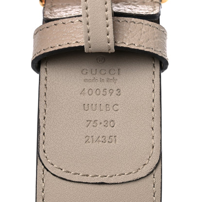 Gucci GG Supreme Monogram Textured Calfskin Double G 40mm Belt 75 30 Beige Mystic White Oatmeal 3 of 4