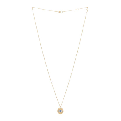 David Yurman 18K Yellow Gold Blue Sapphire Diamond Evil Eye Necklace 2 of 3