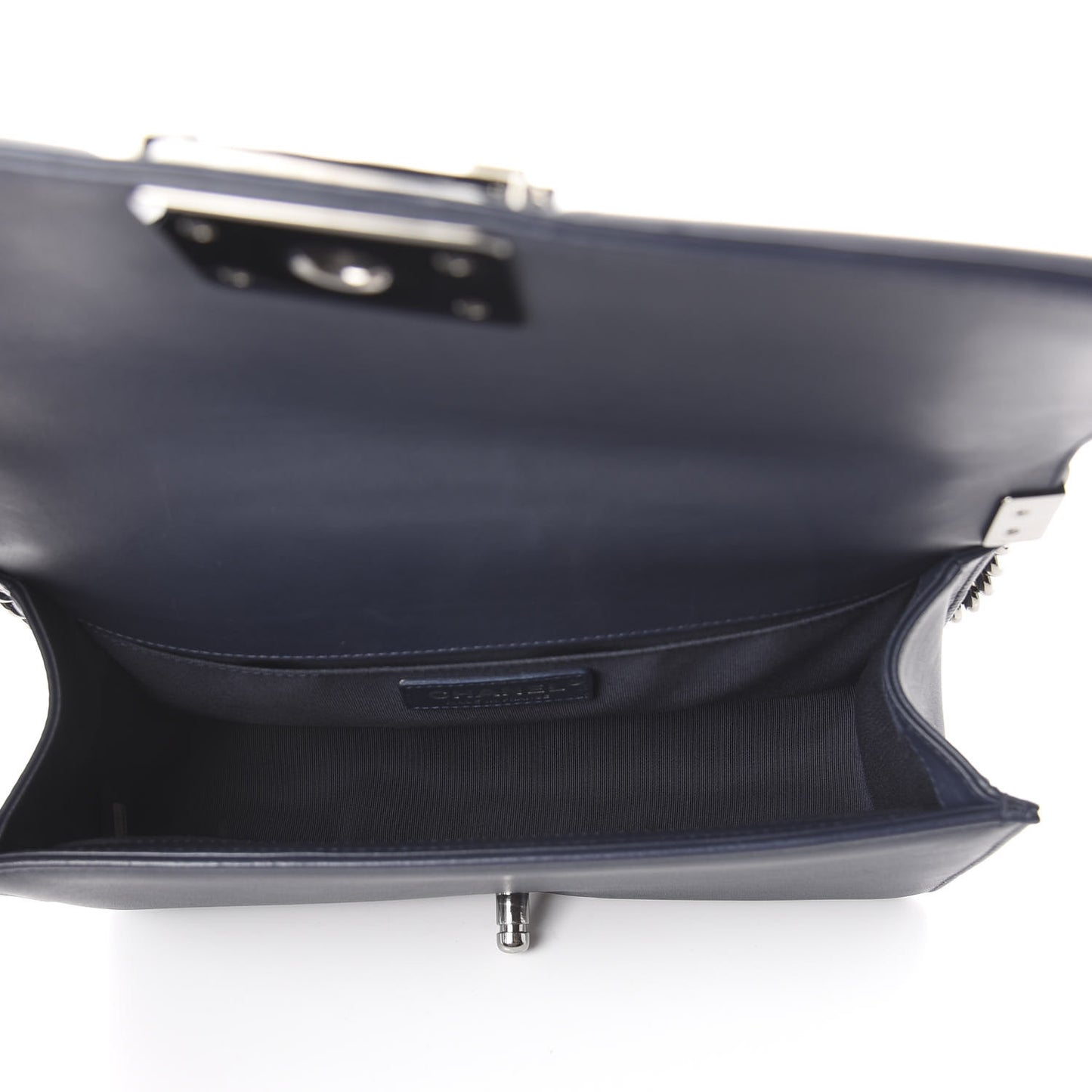 Lambskin Chevron Medium Boy Flap Dark Navy Blue