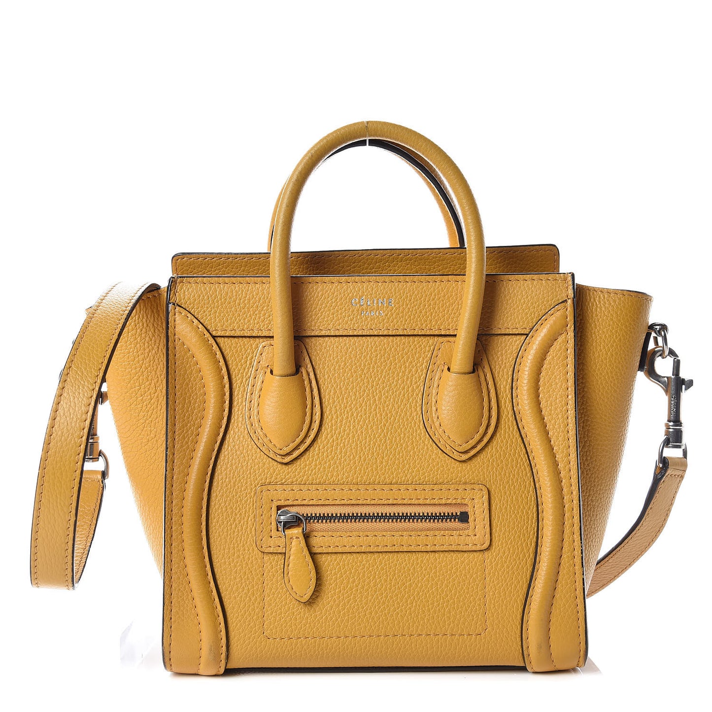 Drummed Calfskin Nano Luggage Ocre
