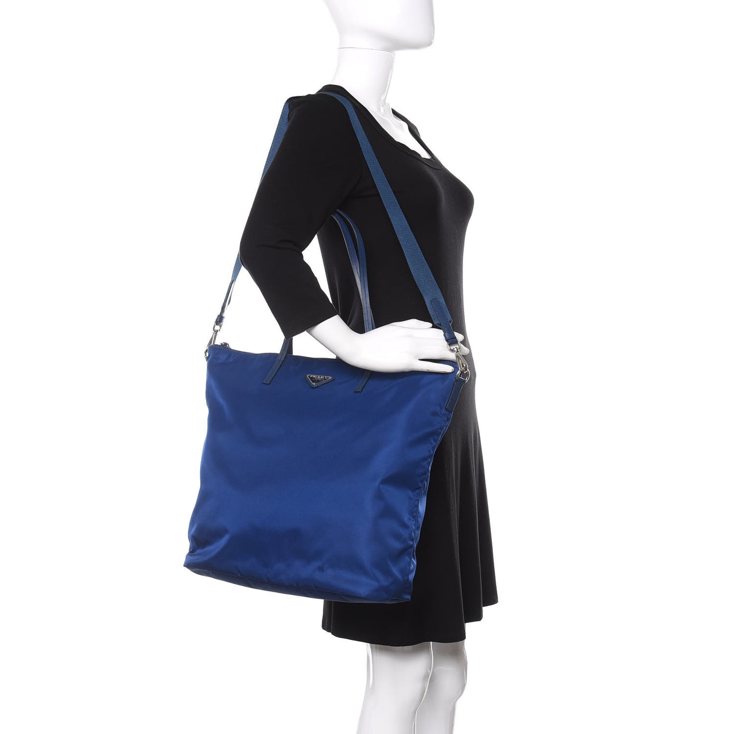 Tessuto Nylon Saffiano Tote Bluette