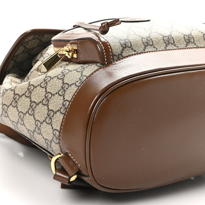 Gucci GG Supreme Monogram Azalea Calfskin Retro Interlocking G Buckle Backpack Beige Ebony Brown Sugar 9 of 10