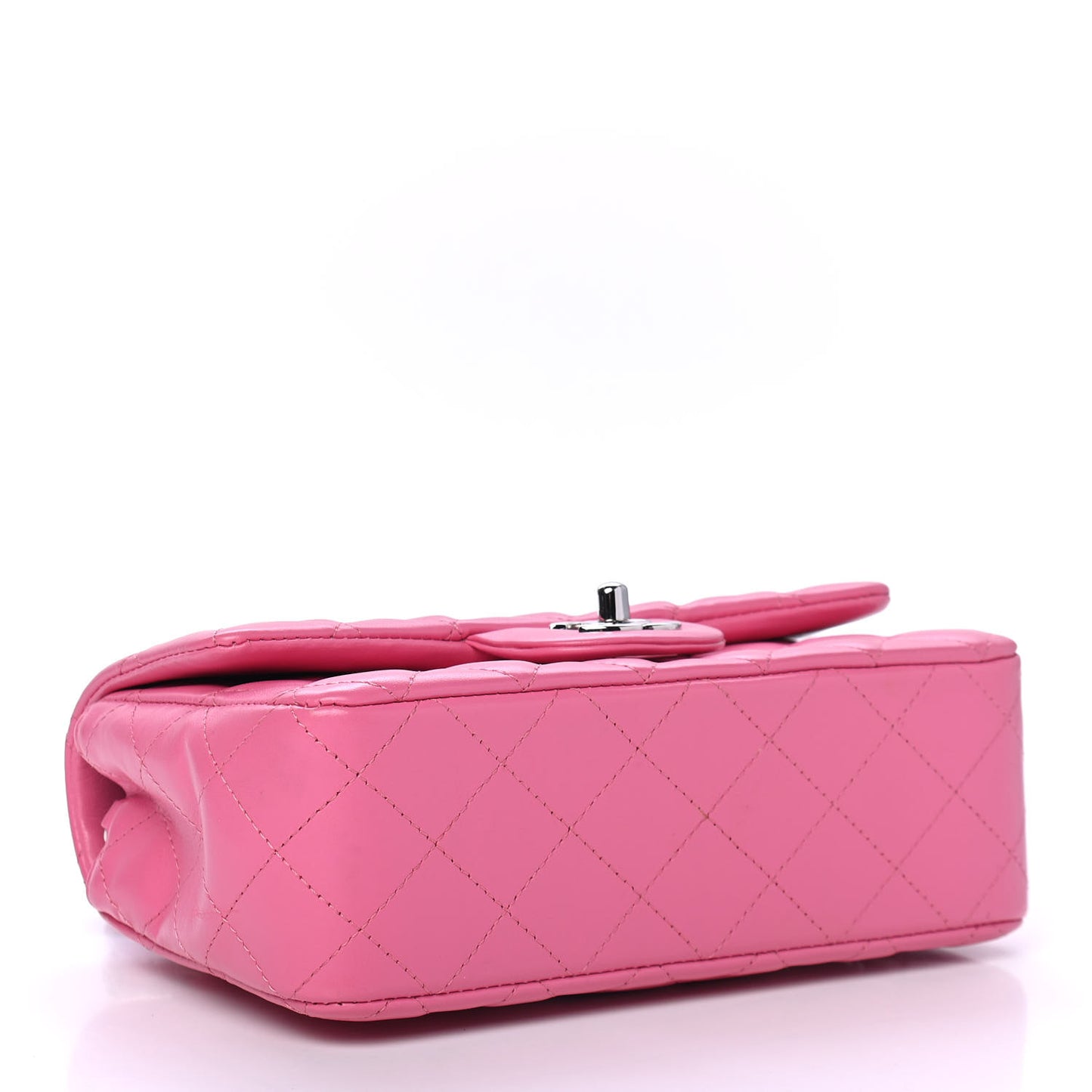 Lambskin Quilted Mini Rectangular Flap Pink