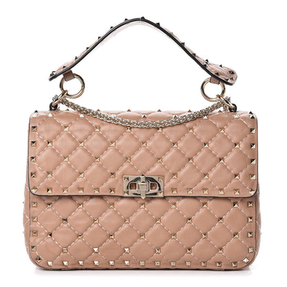 Valentino Garavani Nappa Medium Rockstud Spike Shoulder Bag Camel Rose 1 of 12