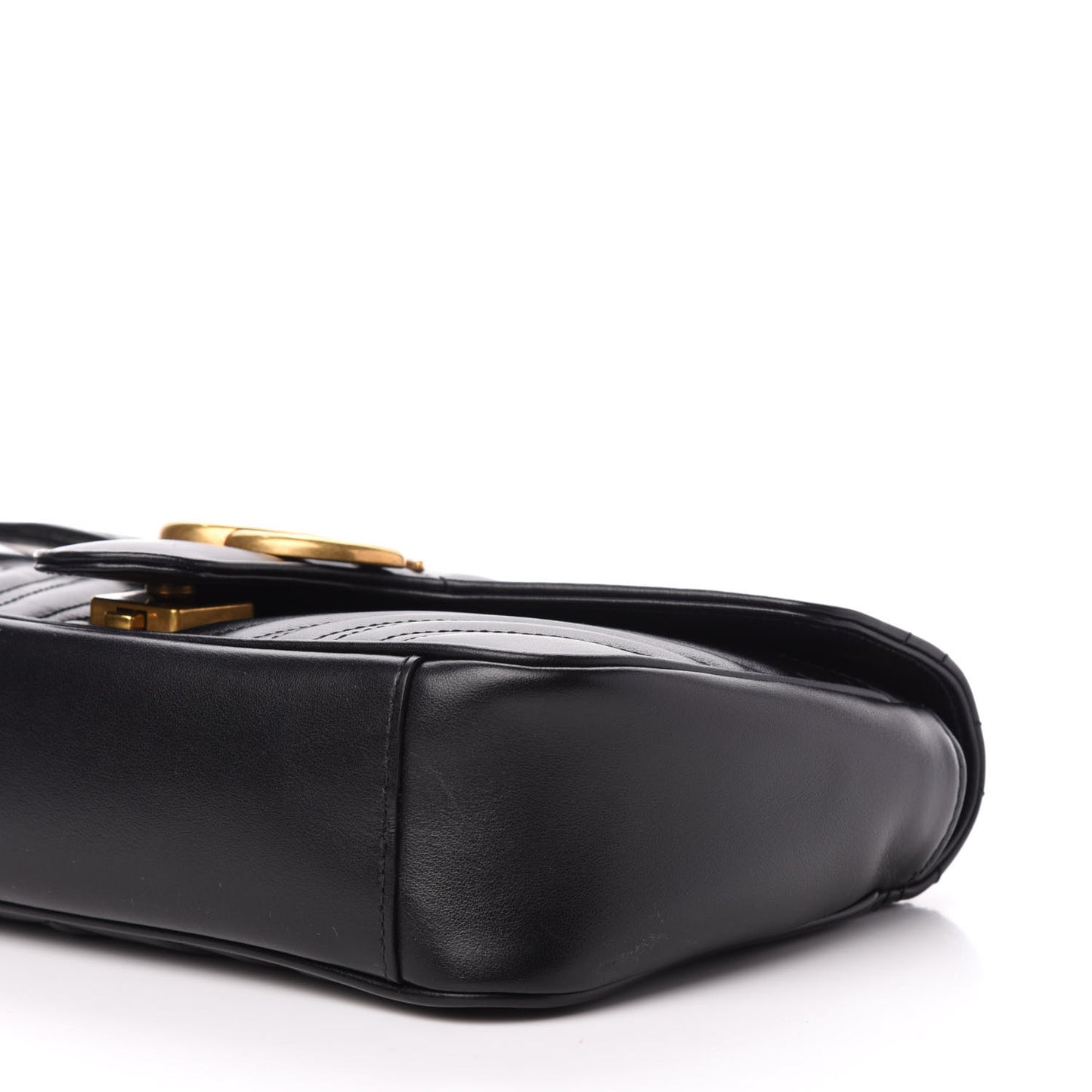 Calfskin Matelasse Small GG Marmont Shoulder Bag Black