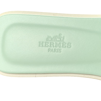 Hermes Epsom Oran Sandals 37.5 Vert Jade 7 of 8