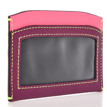 Burberry Soft Grain Calfskin Haymarket Check Izzy Card Case Dark Plum 5 of 13